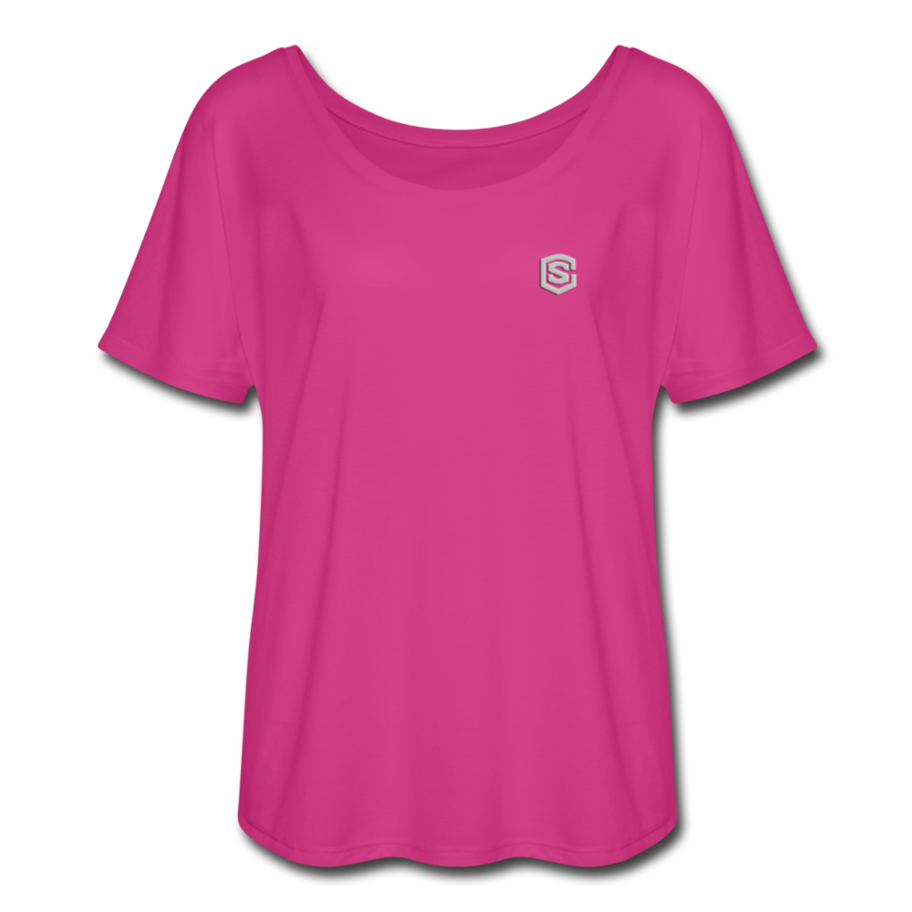 Women’s Flowy T-Shirt   WITH SILIVER LOGO - dark pink
