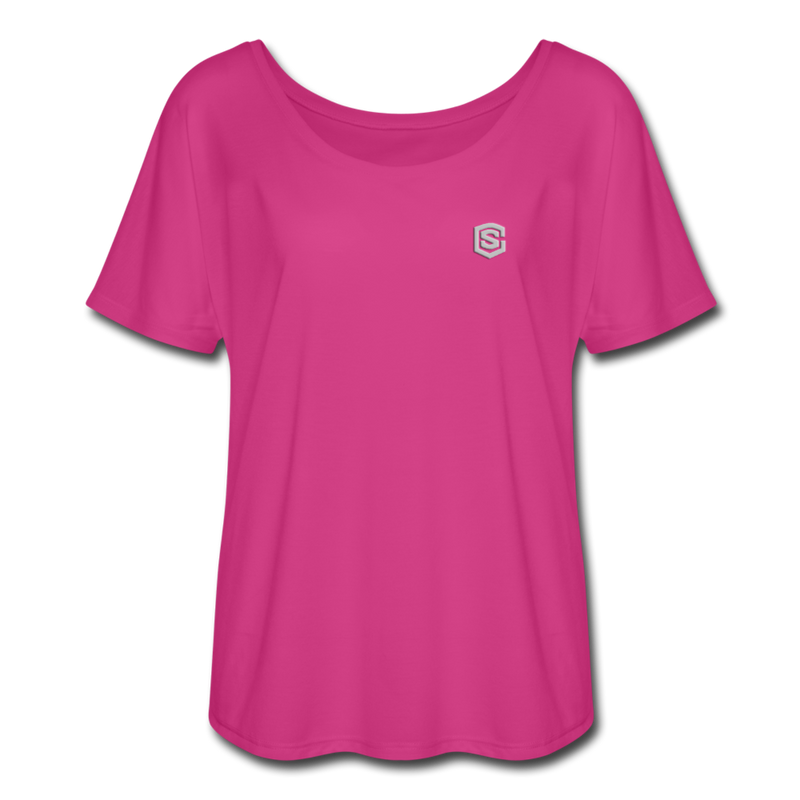 Women’s Flowy T-Shirt   WITH SILIVER LOGO - dark pink