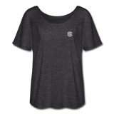 Women’s Flowy T-Shirt   WITH SILIVER LOGO - charcoal gray