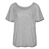 Women’s Flowy T-Shirt   WITH PINK LOGO - heather gray