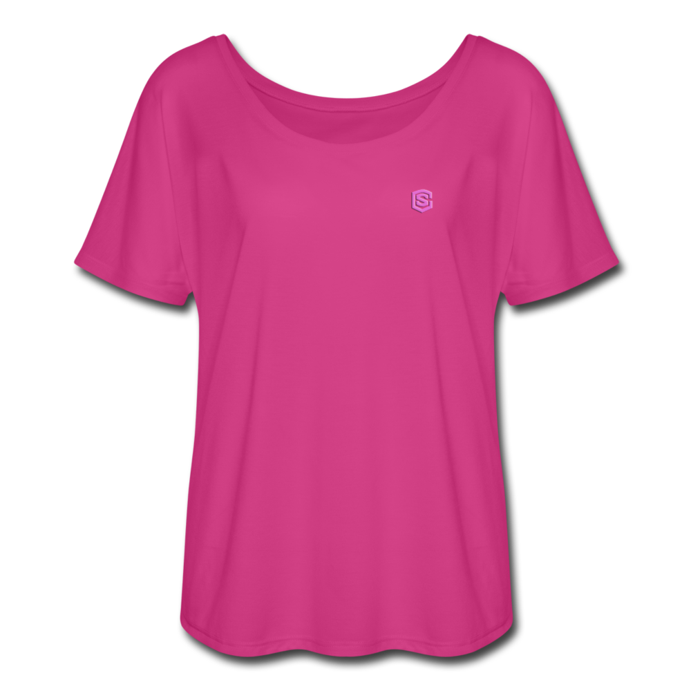 Women’s Flowy T-Shirt   WITH PINK LOGO - dark pink