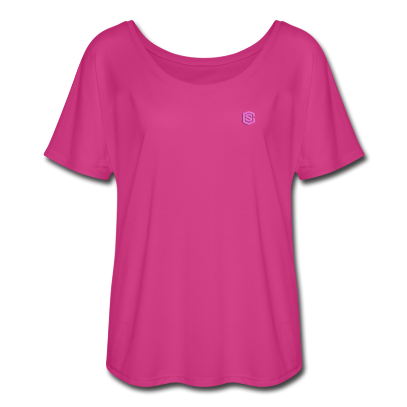 Women’s Flowy T-Shirt   WITH PINK LOGO - dark pink