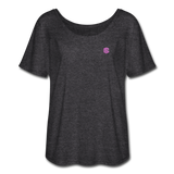 Women’s Flowy T-Shirt   WITH PINK LOGO - charcoal gray