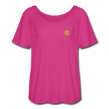 Women’s Flowy T-Shirt   WITH GOLD LOGO - dark pink