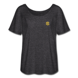 Women’s Flowy T-Shirt   WITH GOLD LOGO - charcoal gray