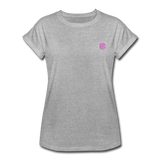 Women's Relaxed Fit T-Shirt   WITH PINK LOGO - heather gray