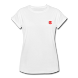 Women's Relaxed Fit T-Shirt   WITH RED LOGO - white