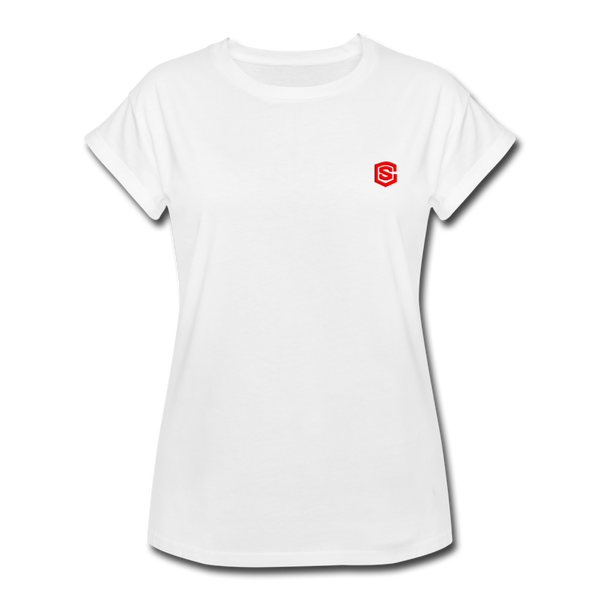 Women's Relaxed Fit T-Shirt   WITH RED LOGO - white