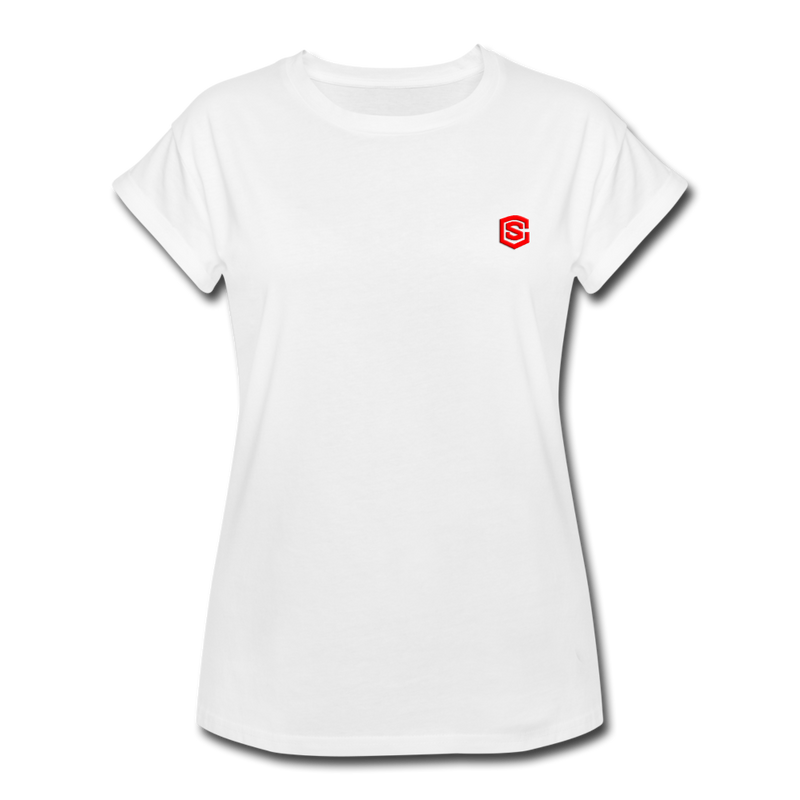 Women's Relaxed Fit T-Shirt   WITH RED LOGO - white