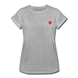 Women's Relaxed Fit T-Shirt   WITH RED LOGO - heather gray