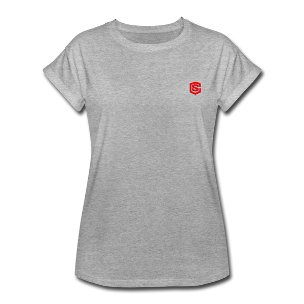 Women's Relaxed Fit T-Shirt   WITH RED LOGO - heather gray