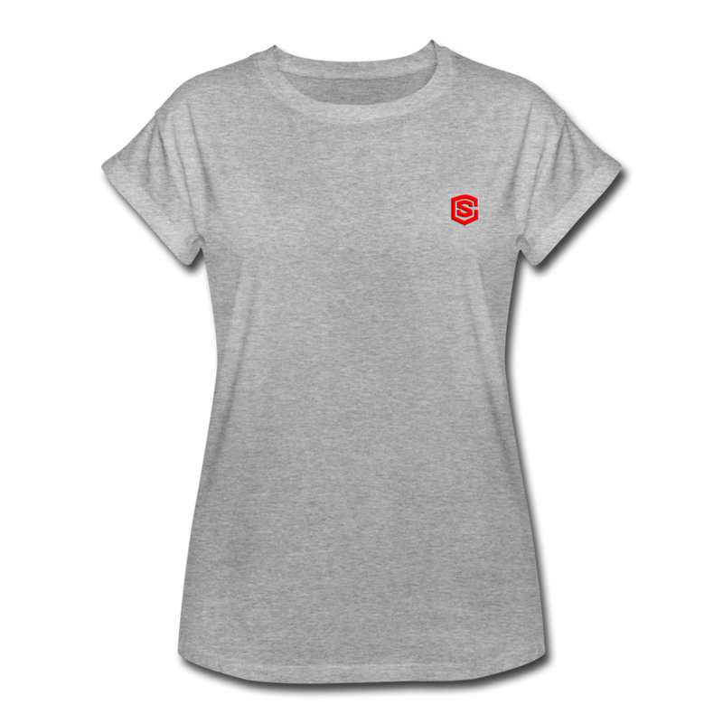 Women's Relaxed Fit T-Shirt   WITH RED LOGO - heather gray