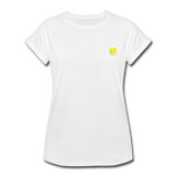 Women's Relaxed Fit T-Shirt   WITH YELLOW  LOGO - white