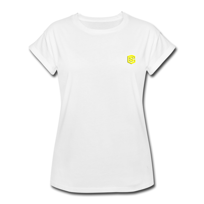 Women's Relaxed Fit T-Shirt   WITH YELLOW  LOGO - white