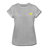 Women's Relaxed Fit T-Shirt   WITH YELLOW  LOGO - heather gray