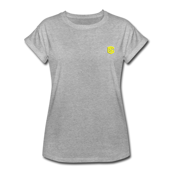 Women's Relaxed Fit T-Shirt   WITH YELLOW  LOGO - heather gray