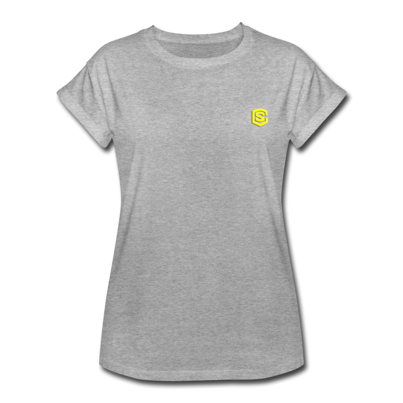 Women's Relaxed Fit T-Shirt   WITH YELLOW  LOGO - heather gray