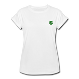 Women's Relaxed Fit T-Shirt   WITH GREEN LOGO - white