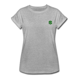 Women's Relaxed Fit T-Shirt   WITH GREEN LOGO - heather gray