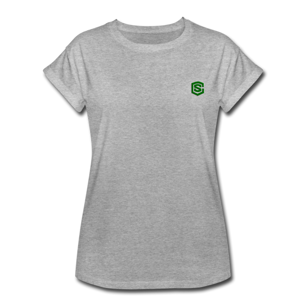 Women's Relaxed Fit T-Shirt   WITH GREEN LOGO - heather gray