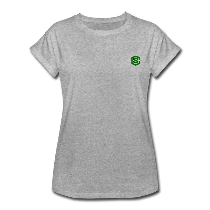 Women's Relaxed Fit T-Shirt   WITH GREEN LOGO - heather gray