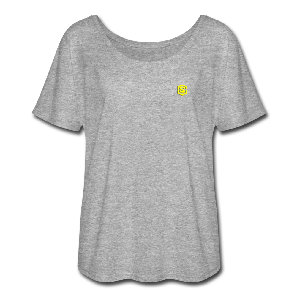 Women’s Flowy T-Shirt   WITH YELLOW LOGO - heather gray