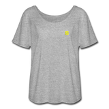 Women’s Flowy T-Shirt   WITH YELLOW LOGO - heather gray