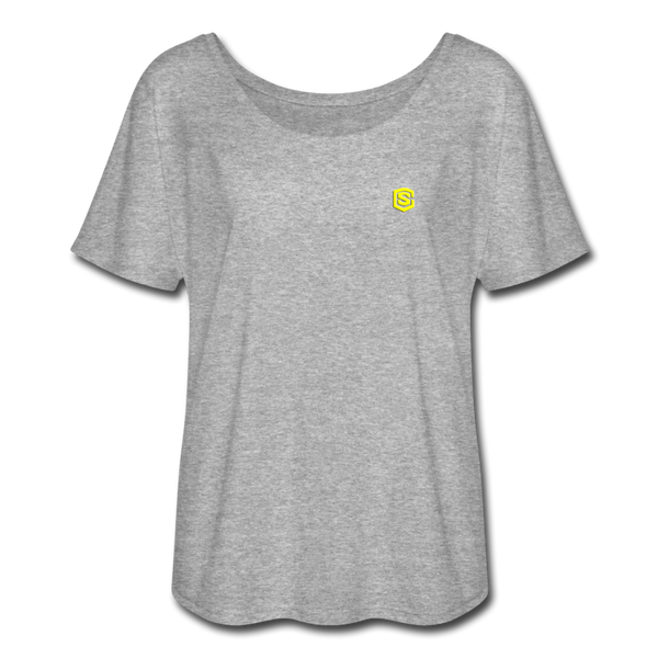 Women’s Flowy T-Shirt   WITH YELLOW LOGO - heather gray