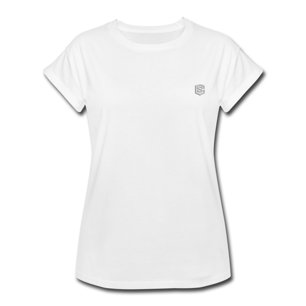 Women's Relaxed Fit T-Shirt   WITH SILIVER LOGO - white