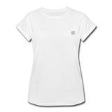 Women's Relaxed Fit T-Shirt   WITH SILIVER LOGO - white