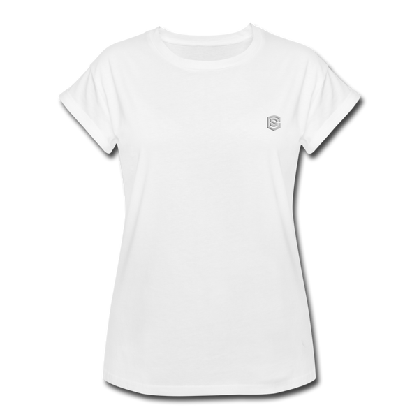 Women's Relaxed Fit T-Shirt   WITH SILIVER LOGO - white