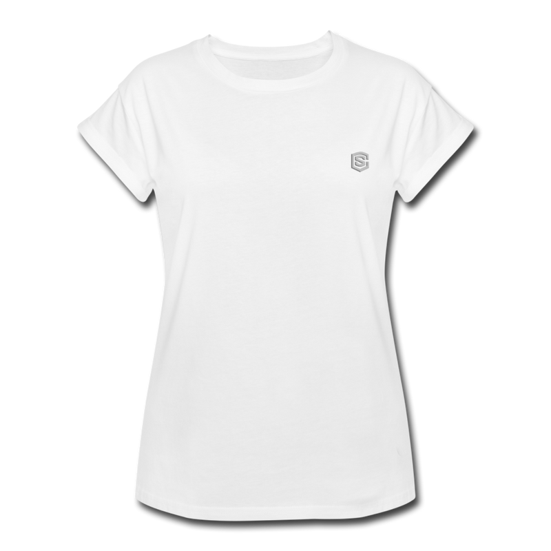 Women's Relaxed Fit T-Shirt   WITH SILIVER LOGO - white