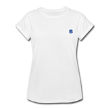 Women's Relaxed Fit T-Shirt   WITH BLUE LOGO - white