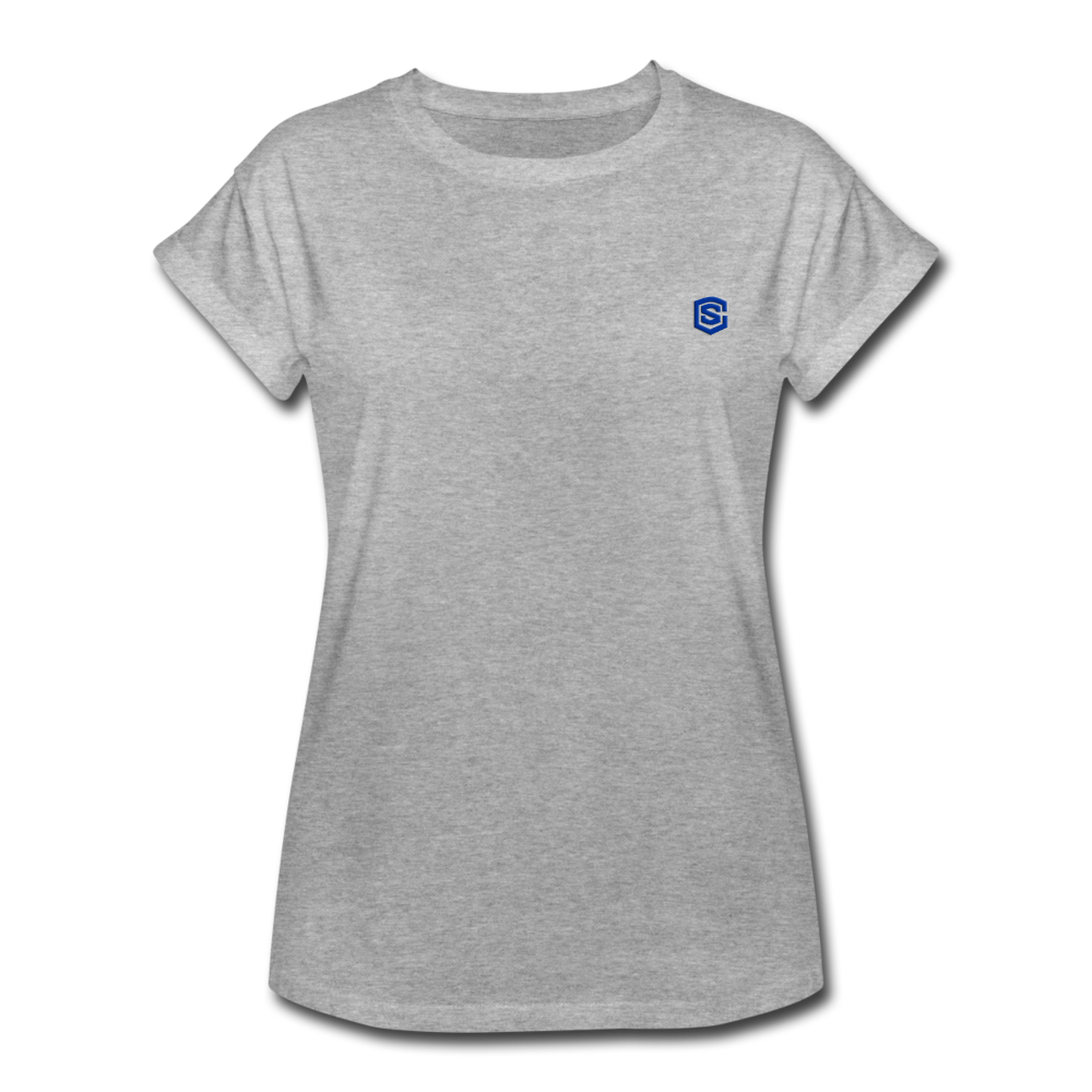 Women's Relaxed Fit T-Shirt   WITH BLUE LOGO - heather gray