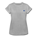 Women's Relaxed Fit T-Shirt   WITH BLUE LOGO - heather gray