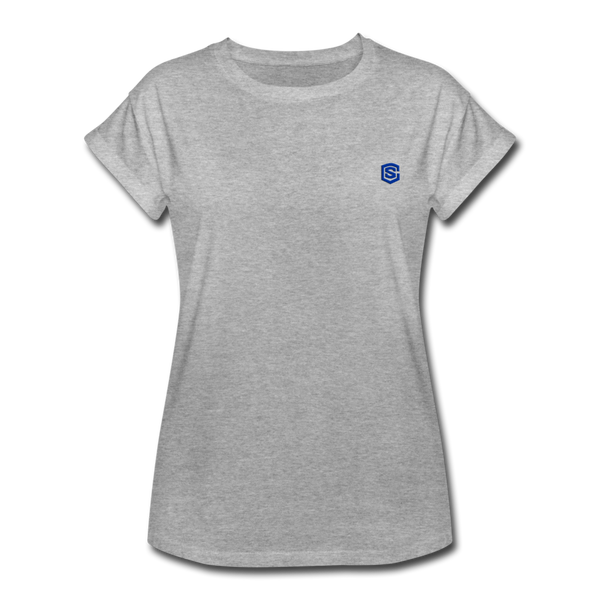 Women's Relaxed Fit T-Shirt   WITH BLUE LOGO - heather gray