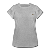 Women's Relaxed Fit T-Shirt   WITH BROWN LOGO - heather gray