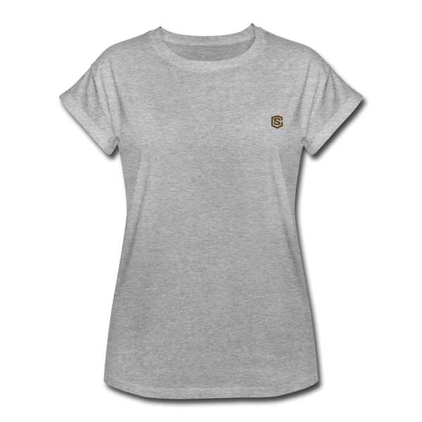 Women's Relaxed Fit T-Shirt   WITH BROWN LOGO - heather gray