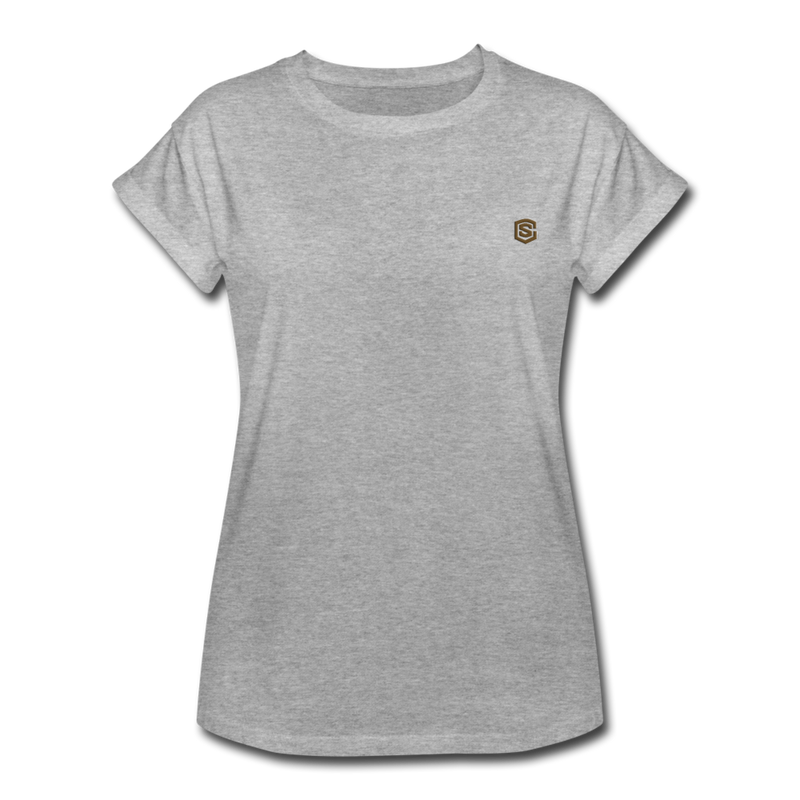 Women's Relaxed Fit T-Shirt   WITH BROWN LOGO - heather gray