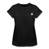 Women's Relaxed Fit T-Shirt   WITH WHITE LOGO - black