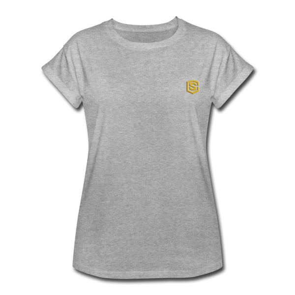 Women's Relaxed Fit T-Shirt   WITH GOLD LOGO - heather gray