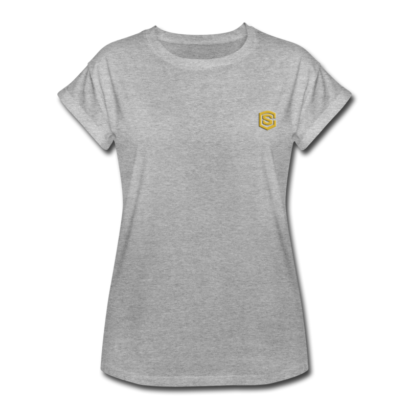 Women's Relaxed Fit T-Shirt   WITH GOLD LOGO - heather gray