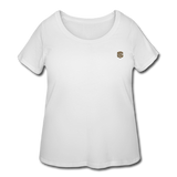 Women’s Curvy T-Shirt   WITH BROWN LOGO - white