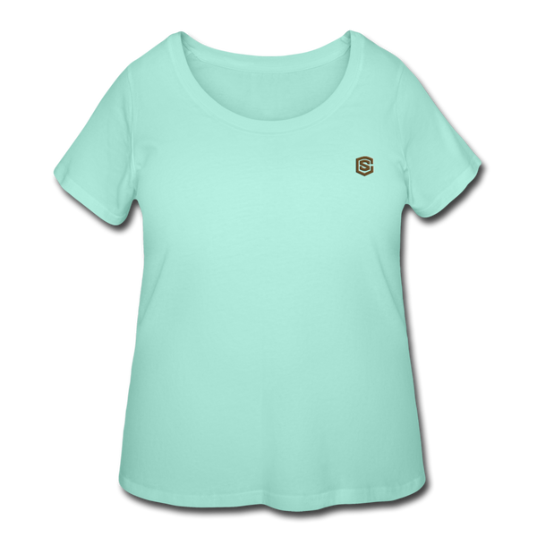 Women’s Curvy T-Shirt   WITH BROWN LOGO - mint