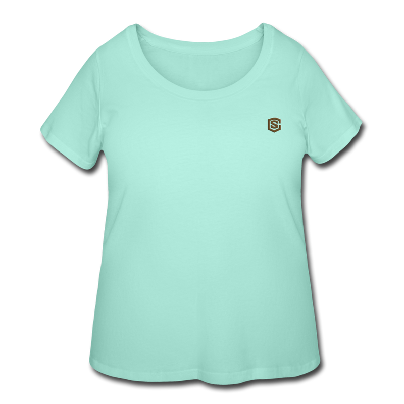 Women’s Curvy T-Shirt   WITH BROWN LOGO - mint