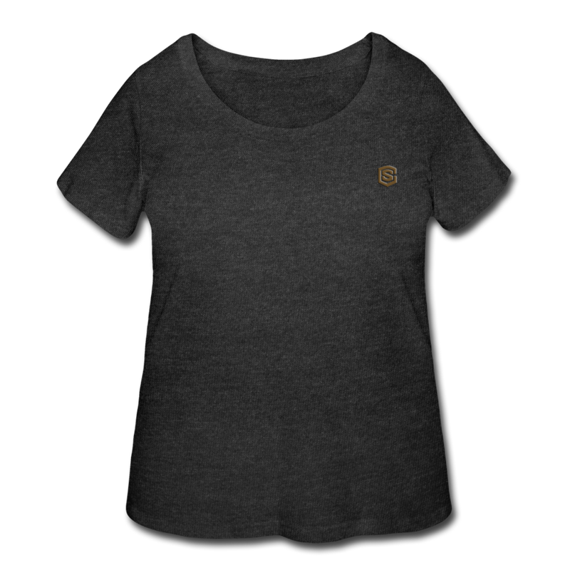 Women’s Curvy T-Shirt   WITH BROWN LOGO - deep heather