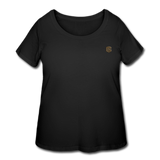 Women’s Curvy T-Shirt   WITH BROWN LOGO - black