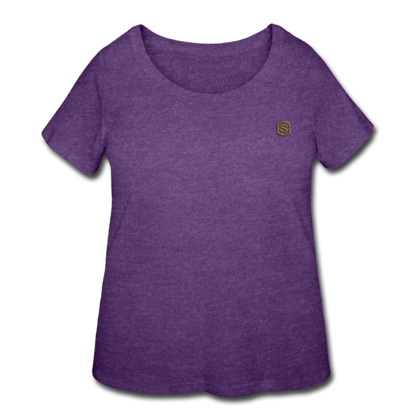 Women’s Curvy T-Shirt   WITH BROWN LOGO - heather purple