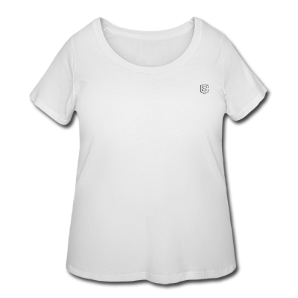 Women’s Curvy T-Shirt   WITH SILIVER LOGO - white