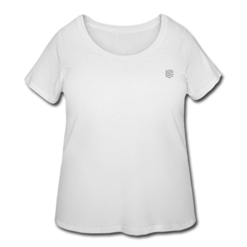 Women’s Curvy T-Shirt   WITH SILIVER LOGO - white